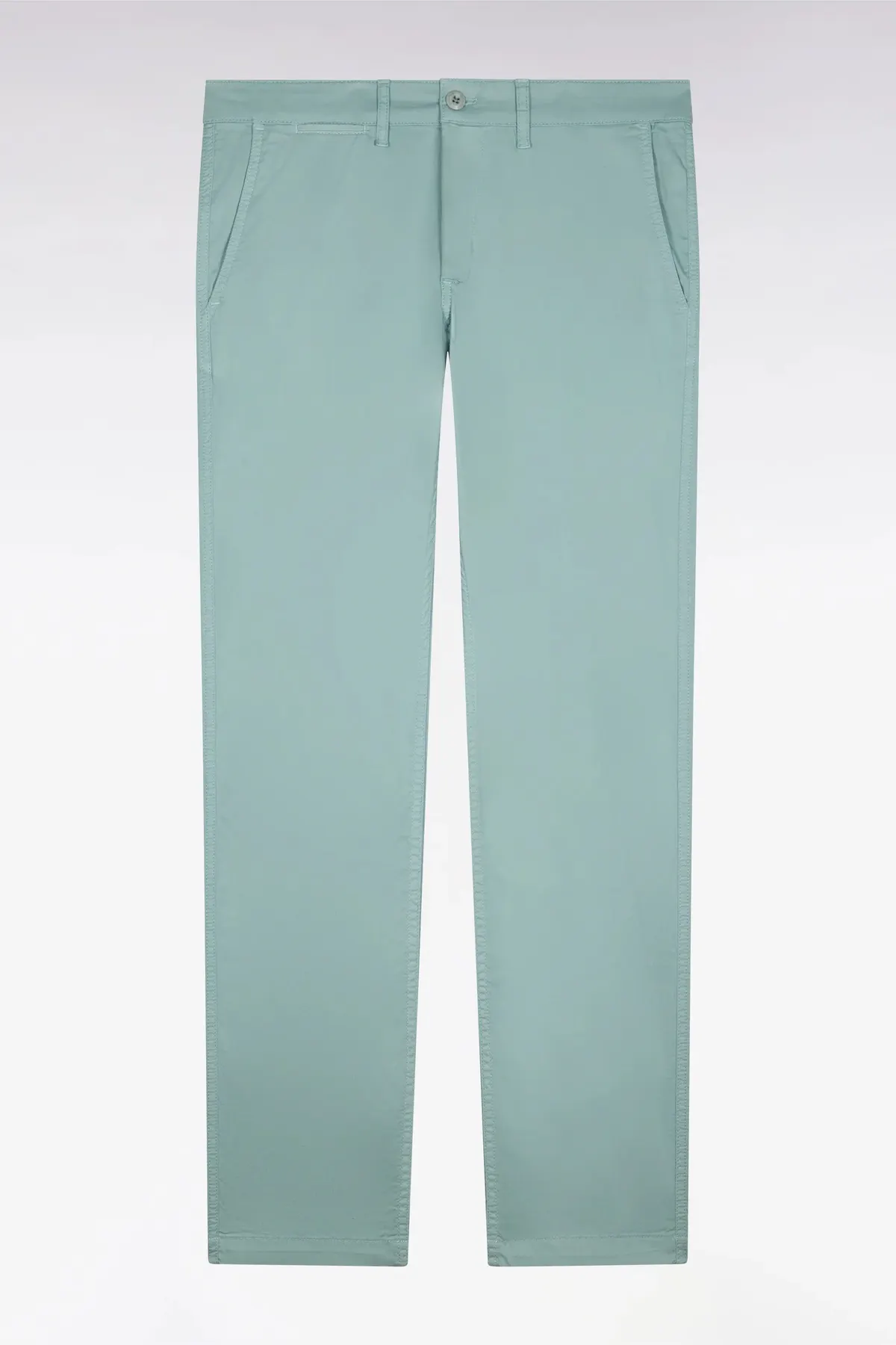 Pantalon chino regular en coton stretch vert