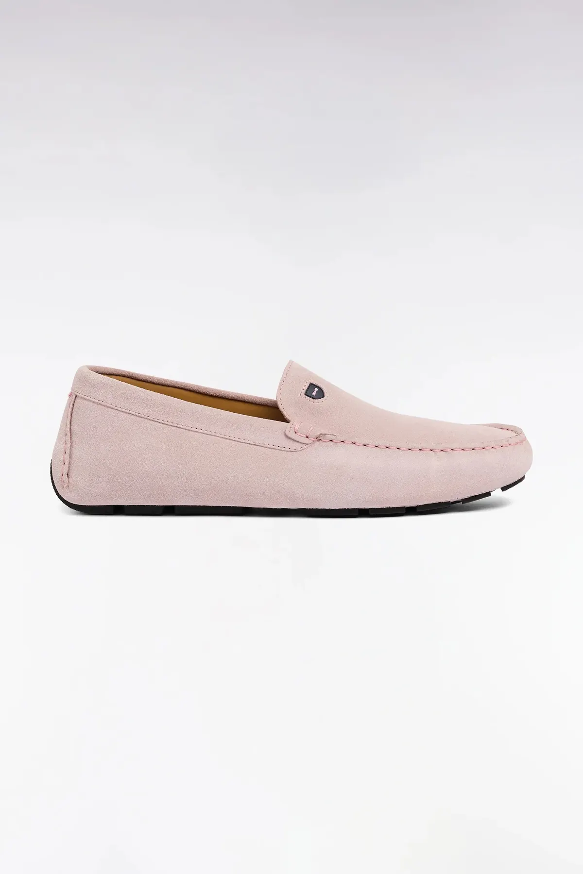 Mocassins en cuir suédé rose