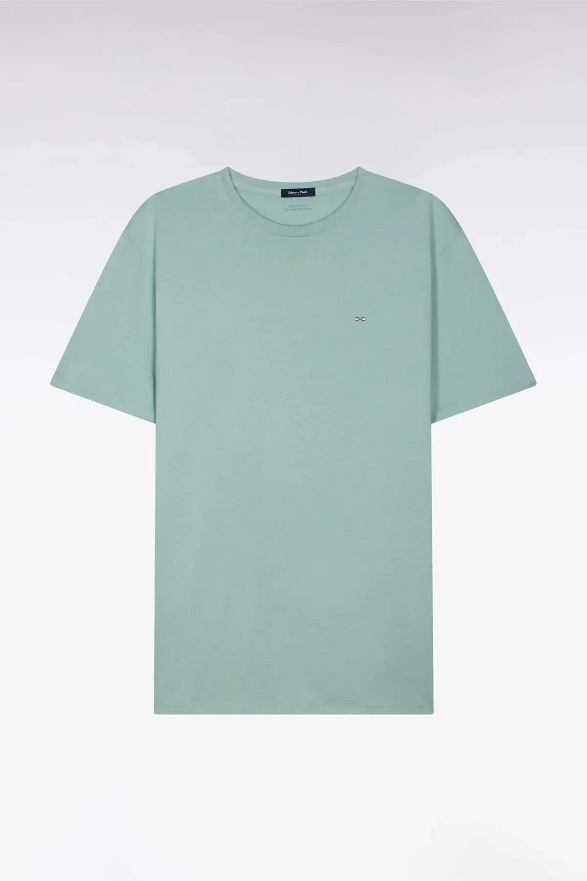 T-shirt à manches courtes en coton Pima vert eau coupe regular