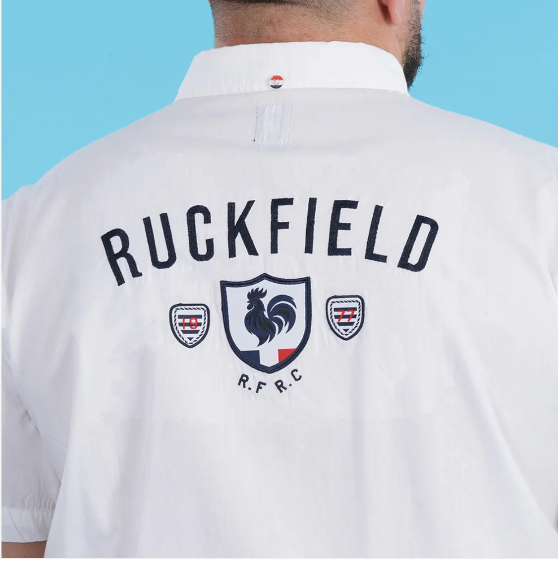 CHEMISETTE RUCKFIELD FRENCH RUGBY CLUB BLANCHE
