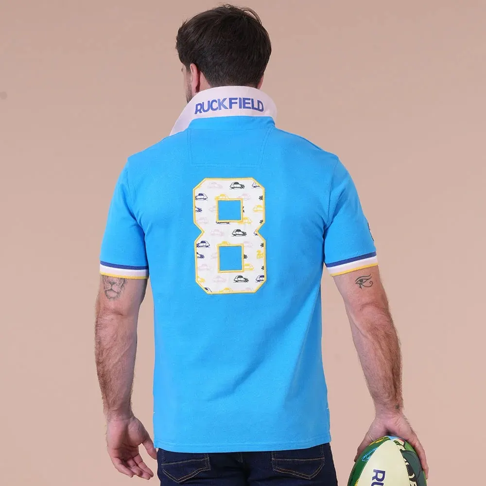 Polo bleu turquoise à manches courtes Ruckfield x 2CV
