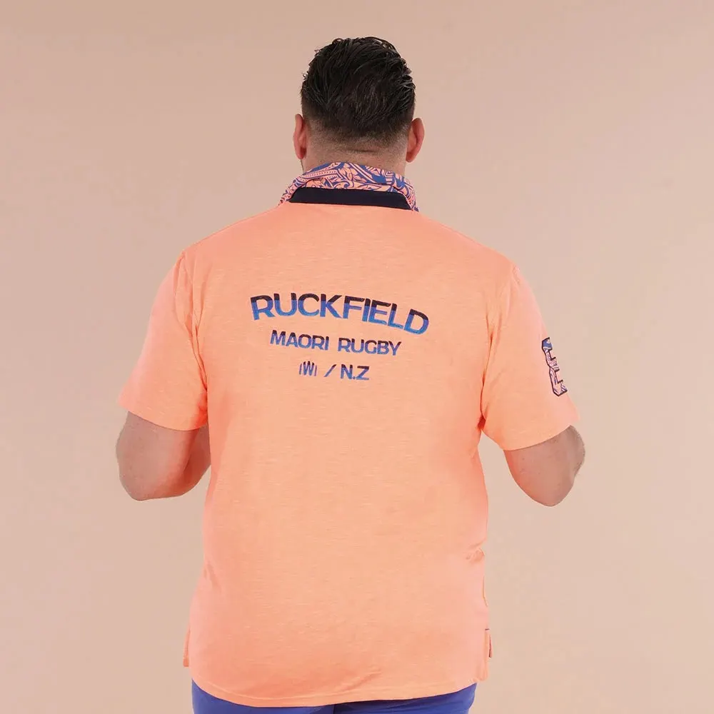 Polo à manches courtes orange vif Ruckfield Maori Rugby