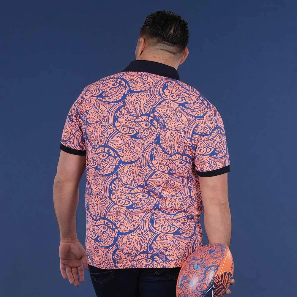 Polo à manches courtes Ruckfield Maori Rugby orange vif