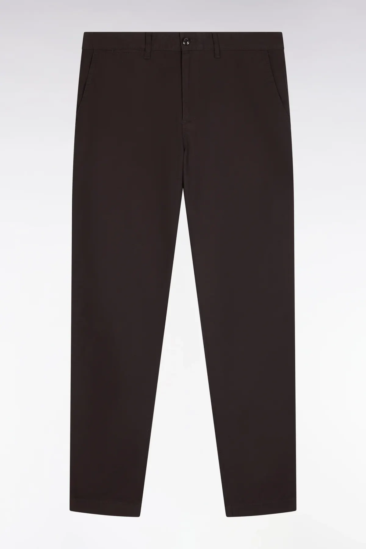 Pantalon chino sans plis en piqué de coton stretch marine coupe regular