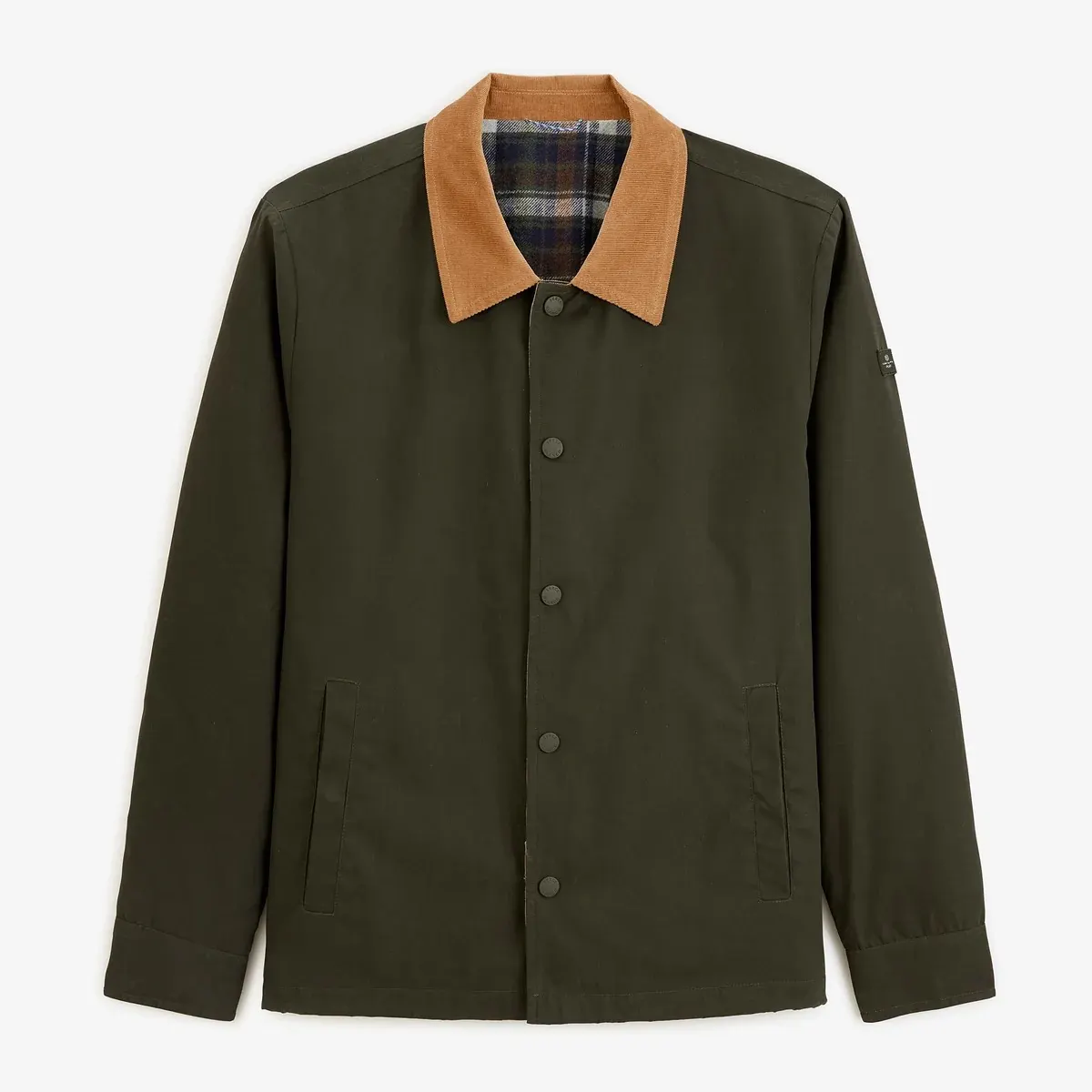 Blouson déperlant col velours taupe