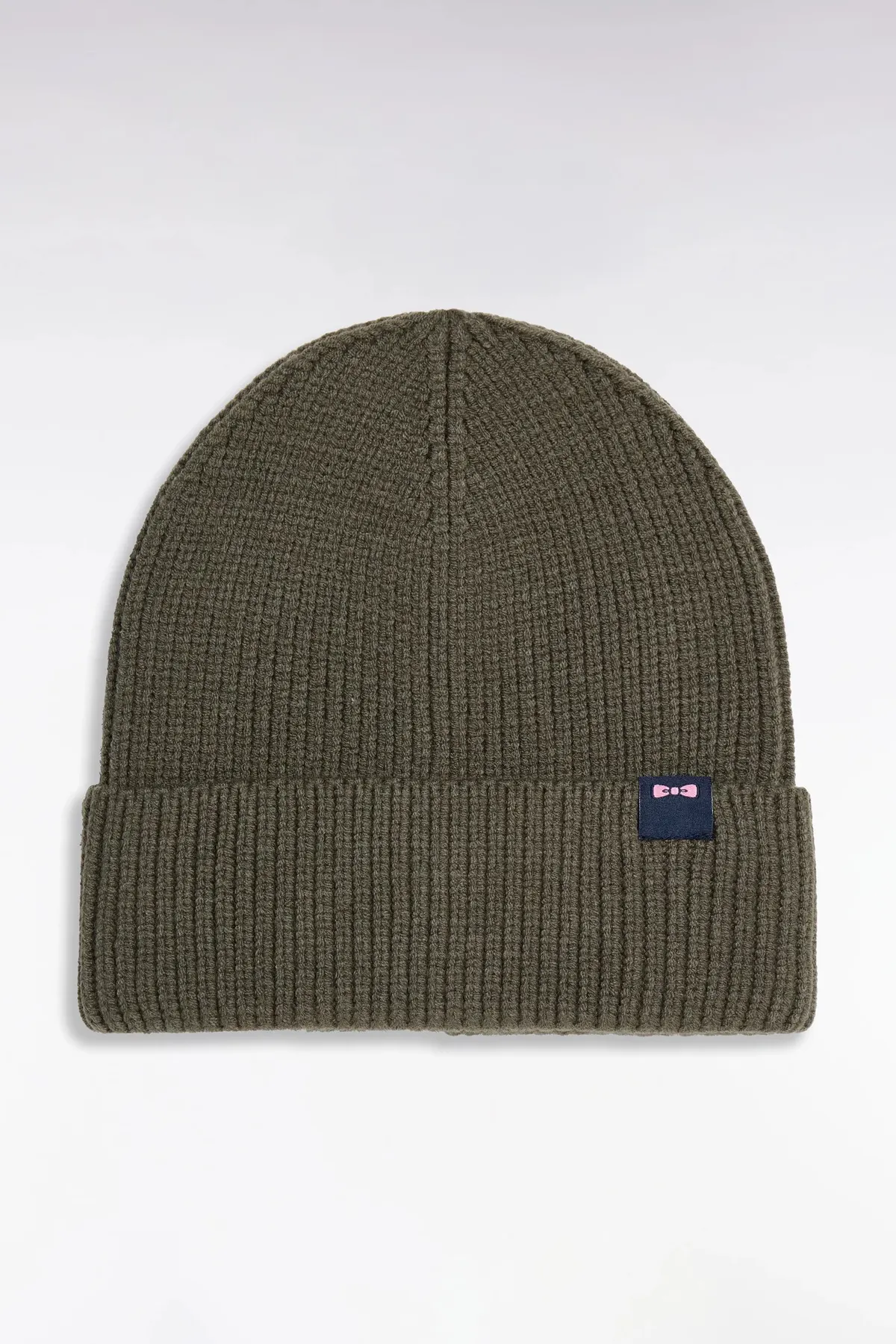 Bonnet en maille côtelée kaki